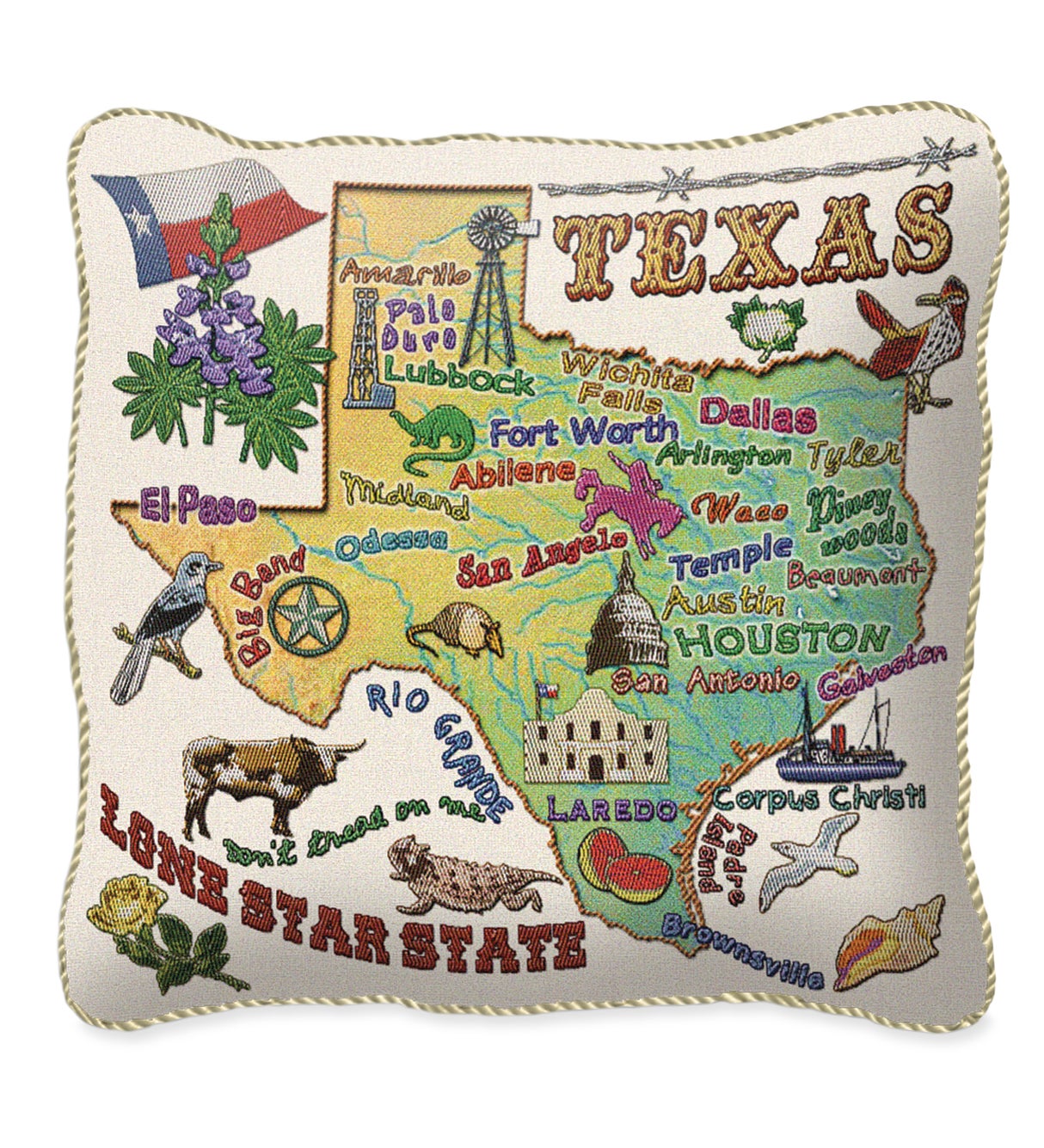American Made Cotton Jacquard American States Pillows Alaska Wind And Weather