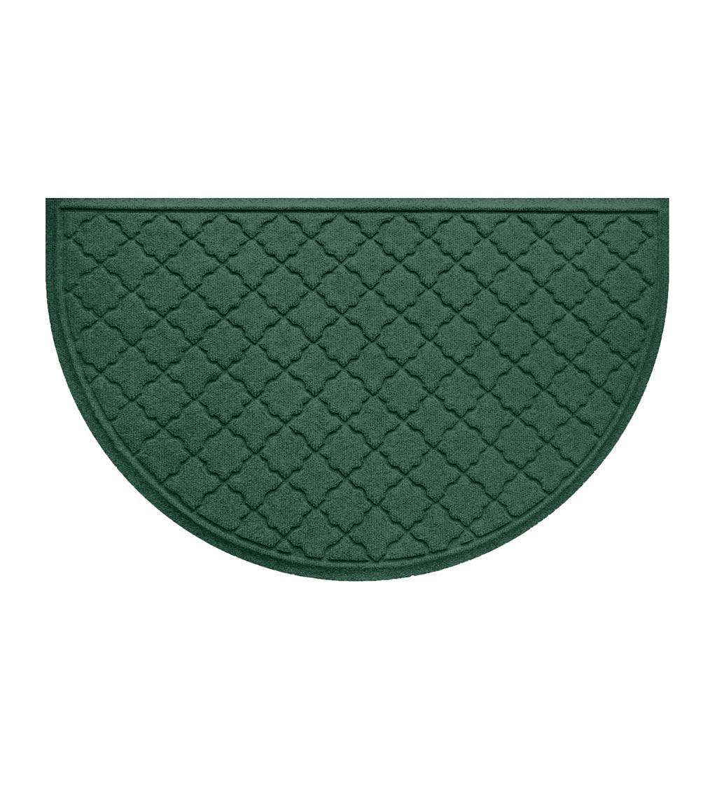 Waterhog Indoor/Outdoor Geometric Half-Round Doormat, 24 x 39 - Bordeaux