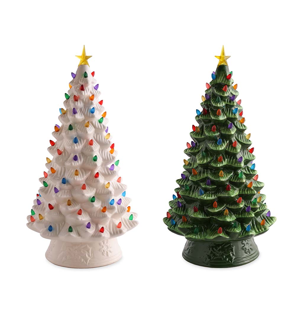 20 Indoor/Outdoor Battery-Operated Lighted Ceramic Christmas Tree