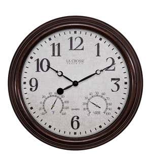 Indoor/Outdoor 15 Diameter Wall Clock with Temperature and Humidity