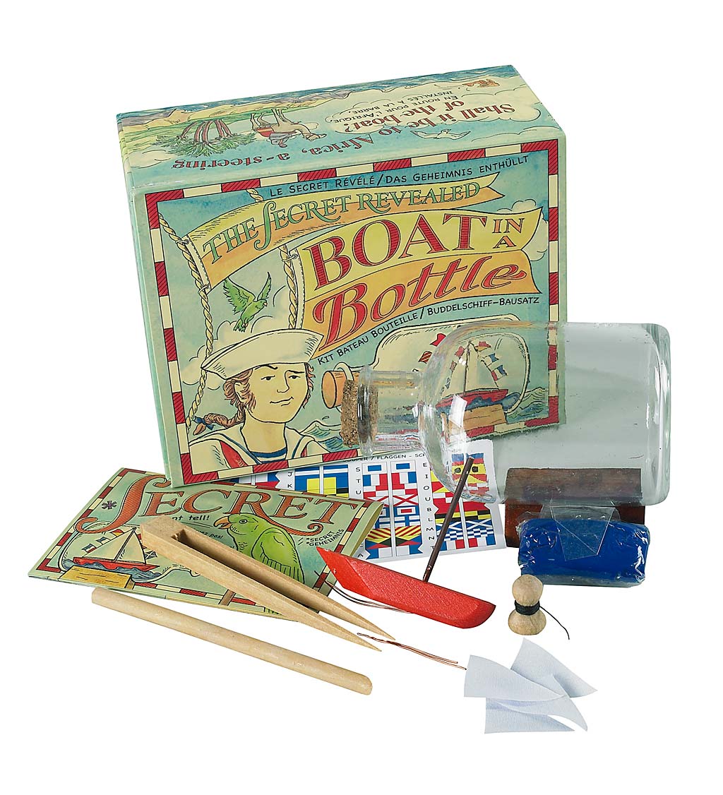 AMERICA Ship in a Bottle Kit Woodworker Kits USA Complete Open Box Sealed  Parts