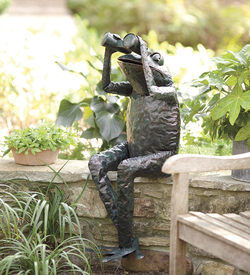Totally Zen Too Frog Cast Stone Garden Statue