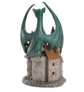 Dragon Guarding a Castle Statue
