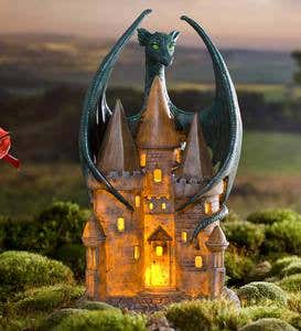 Dragon Guarding a Castle Statue