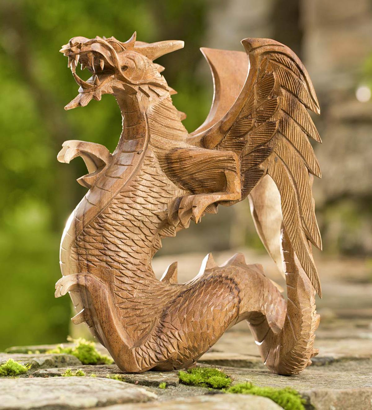 Large Wooden Dragon,carved to High quality and then finished with a soft  Beeswax Polish.