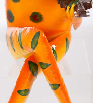 Colorful Metal Frog Musician - Orange
