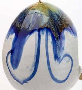 Handcrafted Hanging Ceramic Egg-Shaped Bird Feeder