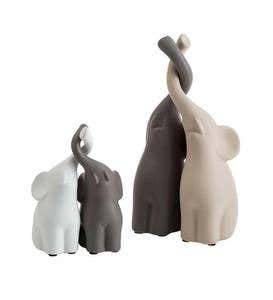Elephants with Intertwined Trunks Salt & Pepper Shakers