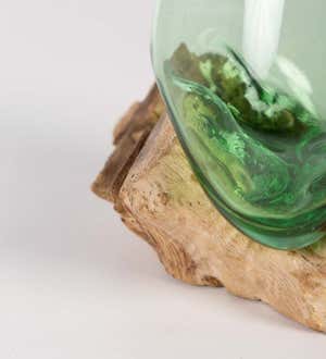 Green and Blue Recycled Glass Holders
