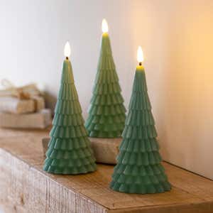 LED Wax Christmas Tree Candle - Ivory