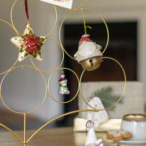 Golden Metal Tree Ornament Holder