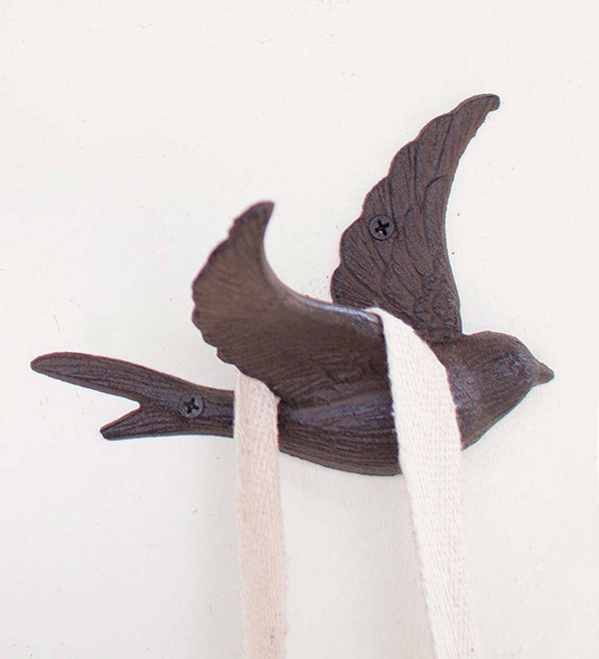 Cast Iron Hook Hanger with Bird Detail