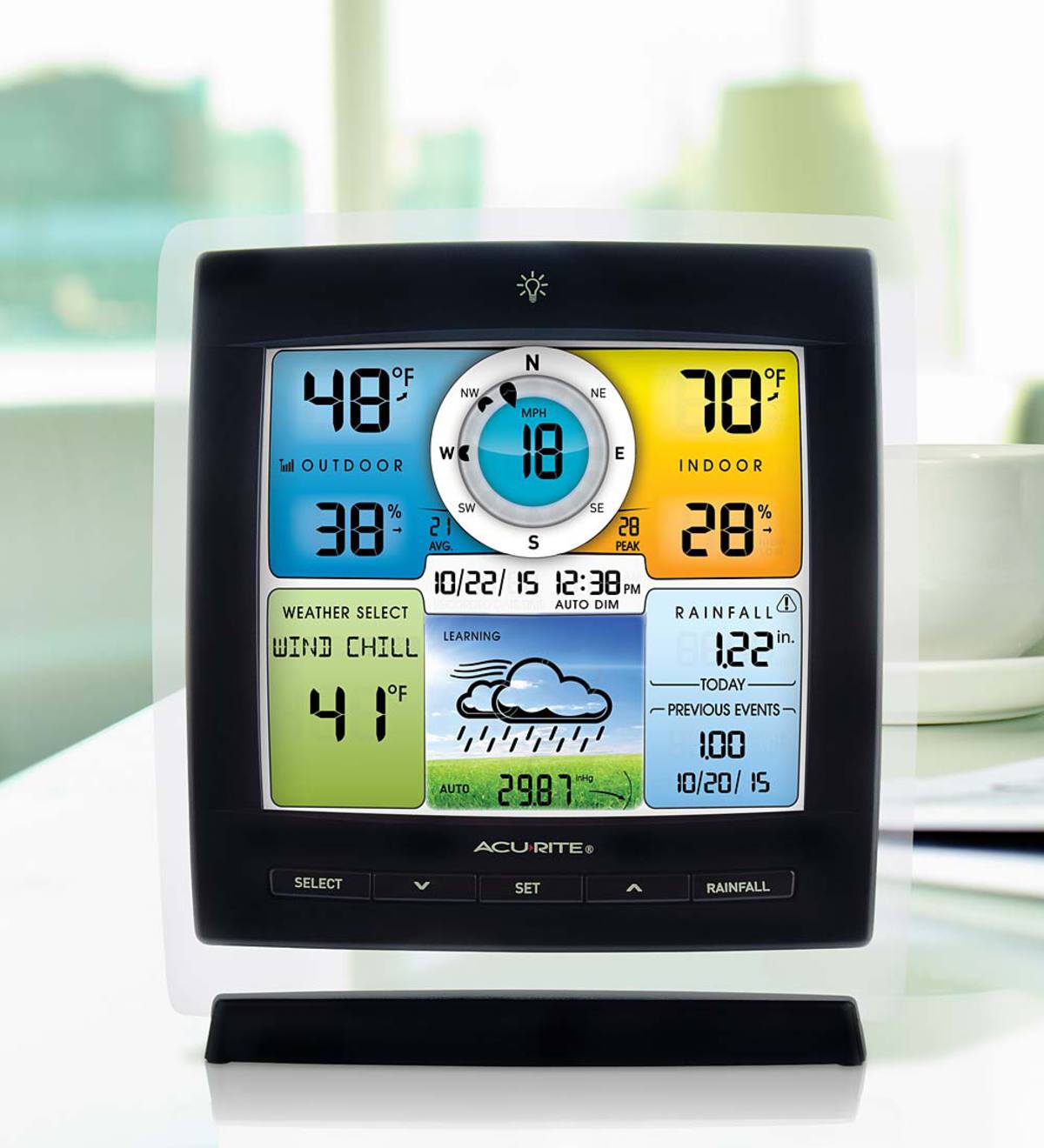 Acu-Rite 5-in-1 Wireless Color Wind and Rain Professional Weather Center  Station