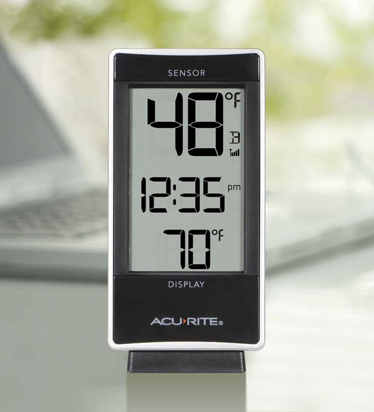 AcuRite Digital Wireless Outdoor Black Thermometer with Clock at