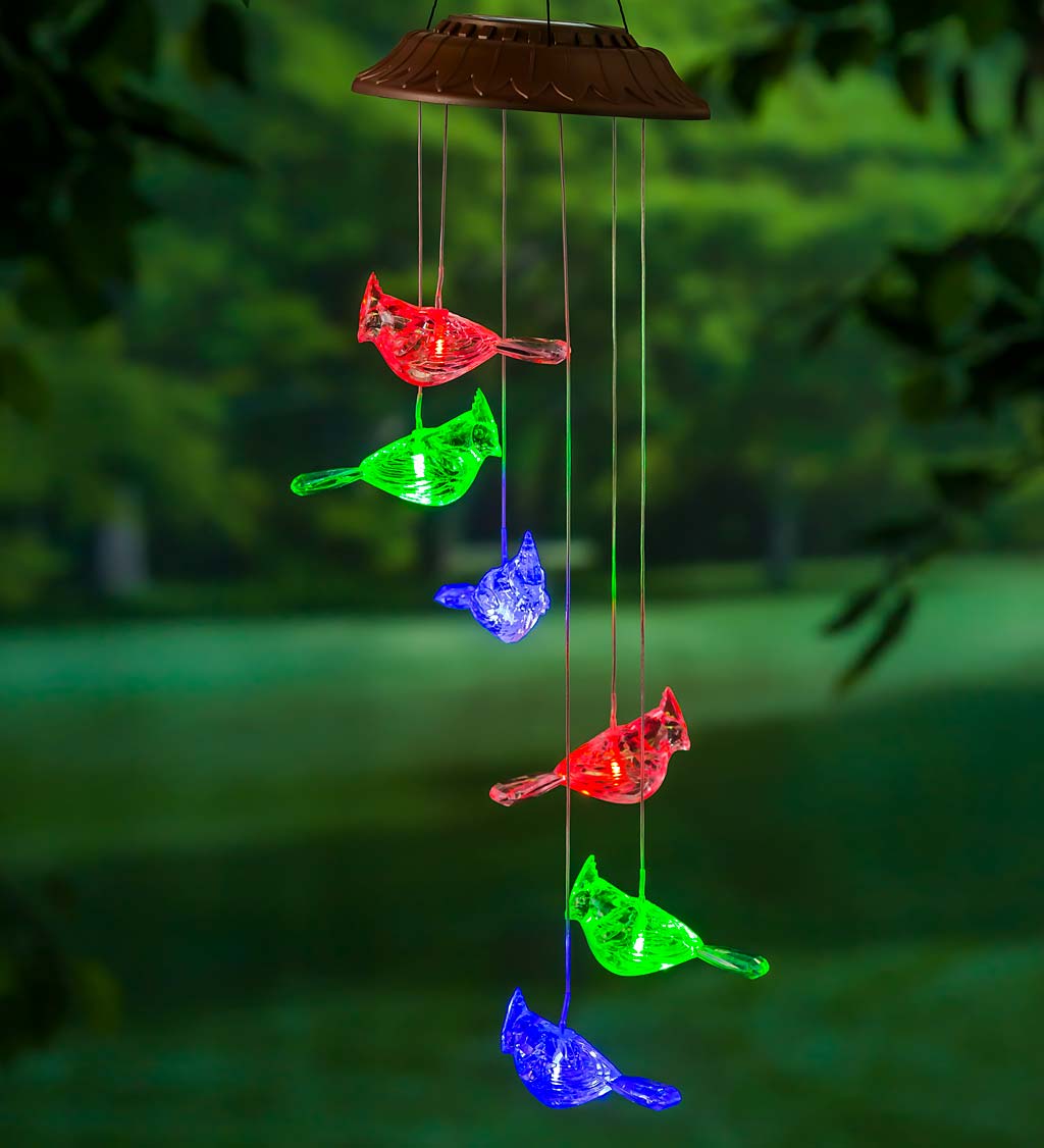 Solar LED Color Changing Wind Chime Light Spinner Hanging Spiral Strin