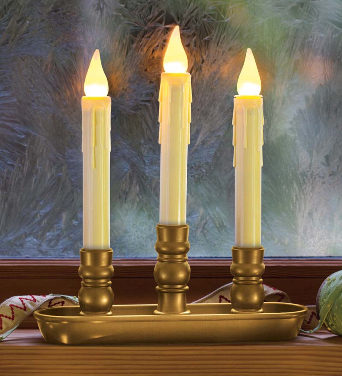 Triple Cordless Battery Candle with Timer