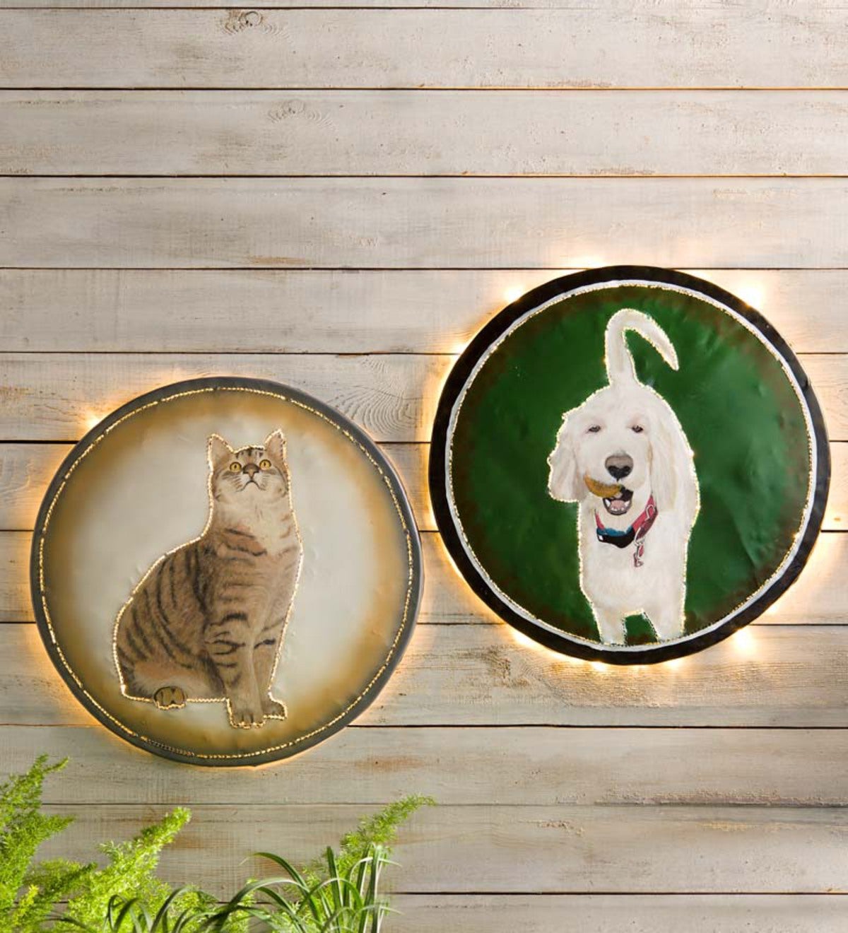 Custom-Painted Pet Portrait Reclaimed Metal Drum Lid Wall Art