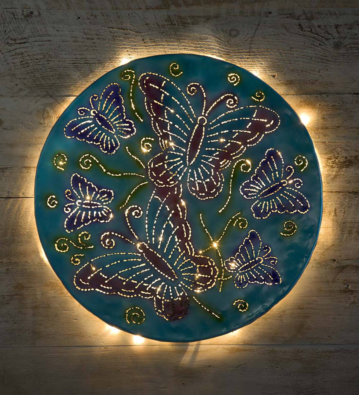 Lighted Butterfly Metal Wall Art