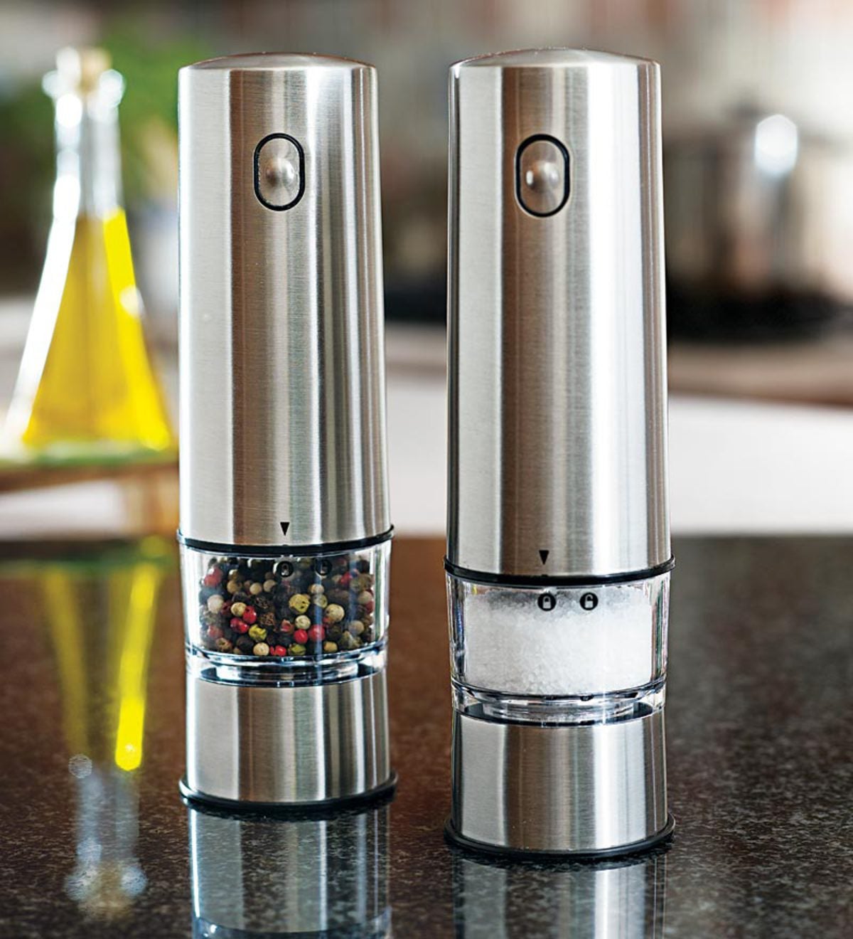 Electric Salt and Pepper Grinder - Battery Operated Stainless