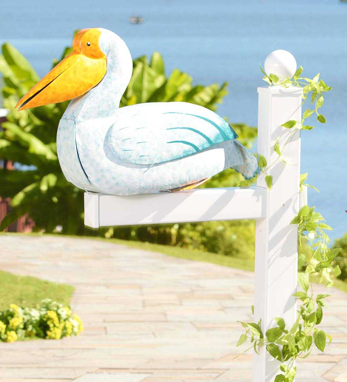Lawn Decor WELCOME PIER POST - Fishing Duck or Pelican – Saving