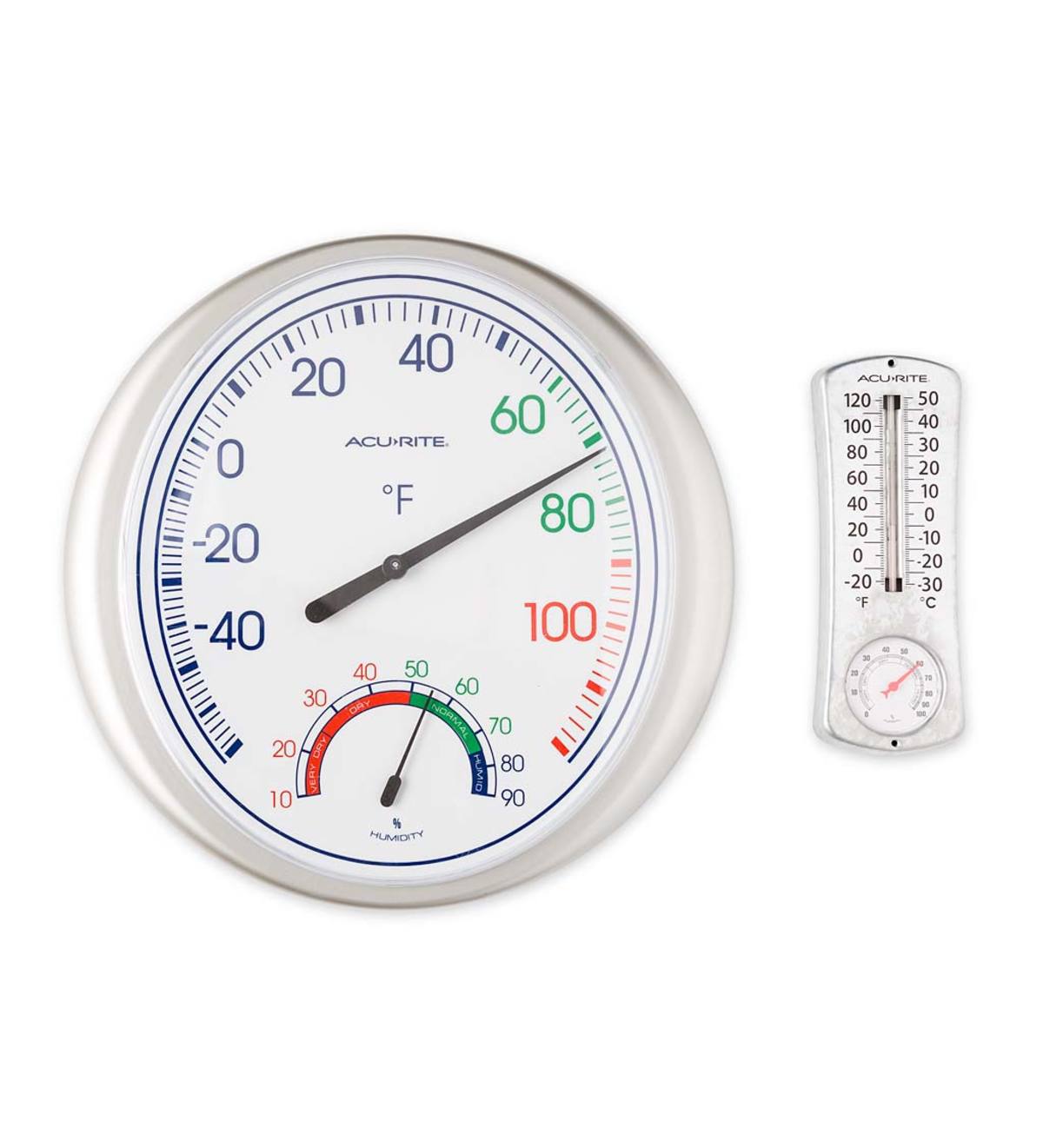 Analog Indoor/Outdoor Thermometer Hygrometer Temperature Humidity Meter 10
