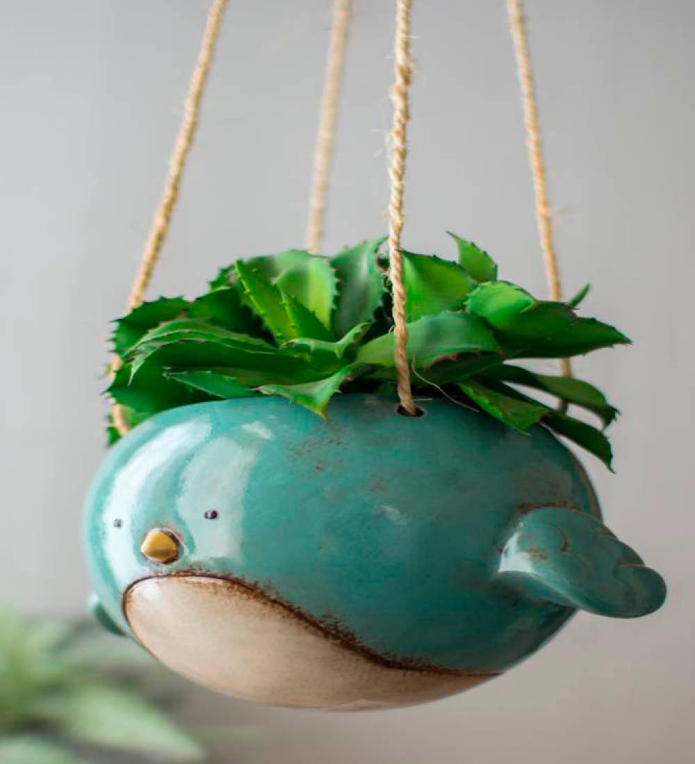Cute Ceramic Bluebird Hanging Planter