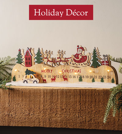 Image of Wooden LED Advent Calendar Accent - Holiday Decor