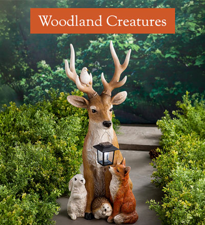 Image of Deer and Friends Solar Garden Statue - Wall Decor