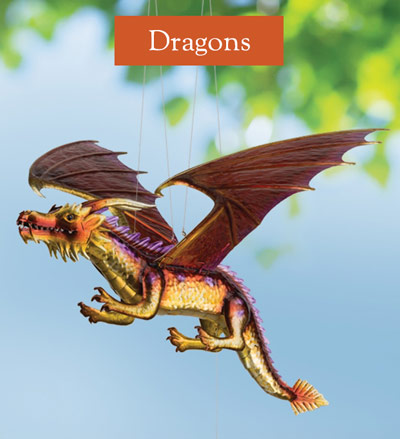 Image of Metal Flying Dragon Mobile. Dragons
