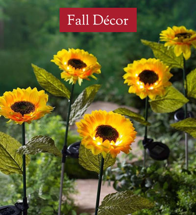 Image of Solar-Powered Sunflower Garden Stake - Fall Decor