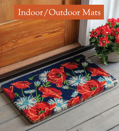 Image of Vibrant Summer Flowers Coir Mat. Indoor/Outdoor Rugs & Mats