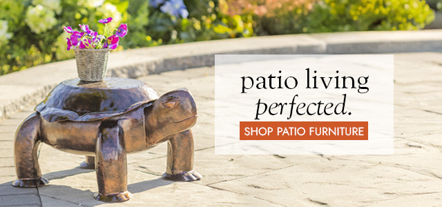 Image of Handmade Painted Metal Turtle Side Table. patio living perfected - SHOP PATIO FUENITUR