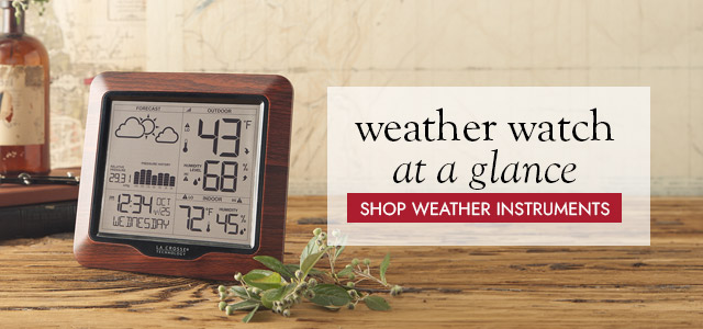 Image of Wood-Finish Forecasting Weather Station. weather watch at a glance - SHOP WEATHER INSTRUMENTS
