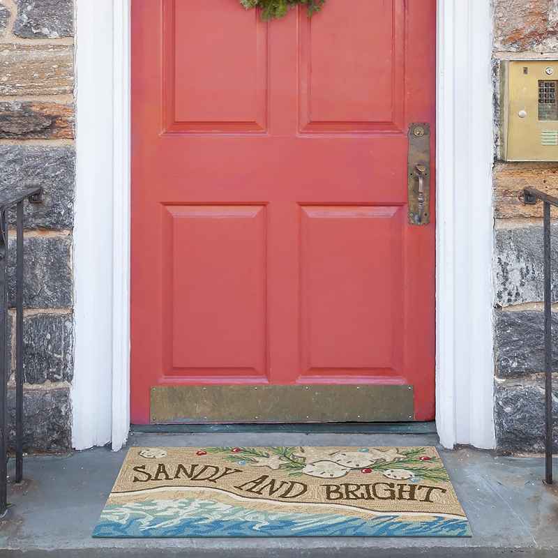 Indoor/Outdoor Hand-Hooked Sandy and Bright Accent Rug, 20