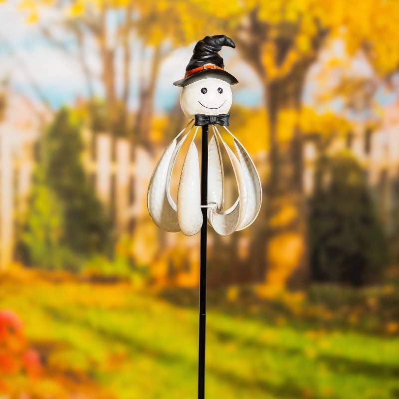 Halloween Happy Ghost Metal Wind Spinner