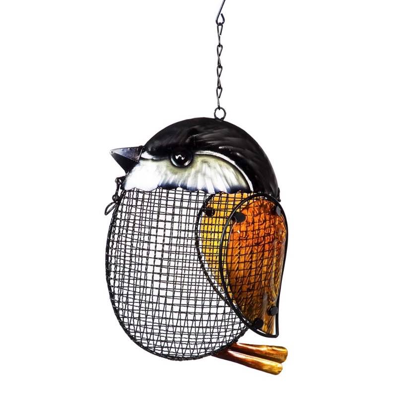 Glass Chickadee Hanging Mesh Bird Feeder