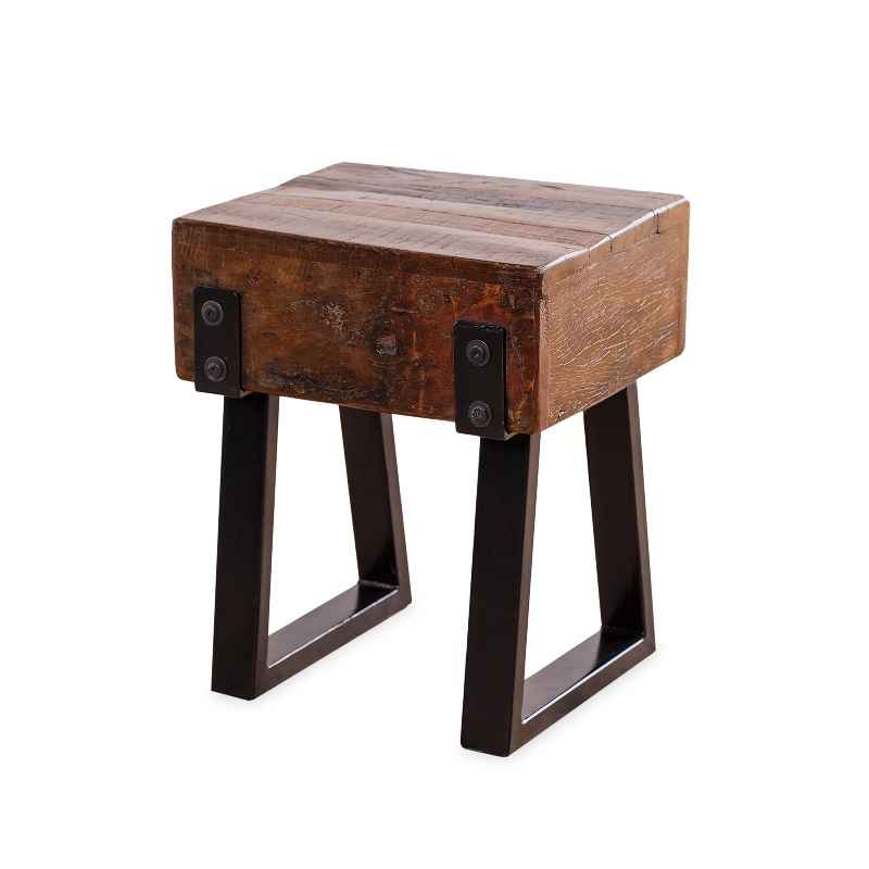 Richland Indoor/Outdoor Reclaimed Wood Stool/Side Table