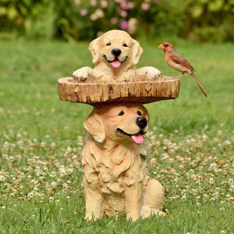 Playful Puppies Birdbath