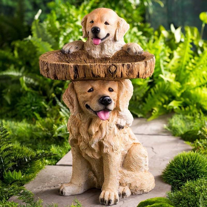 Playful Puppies Birdbath