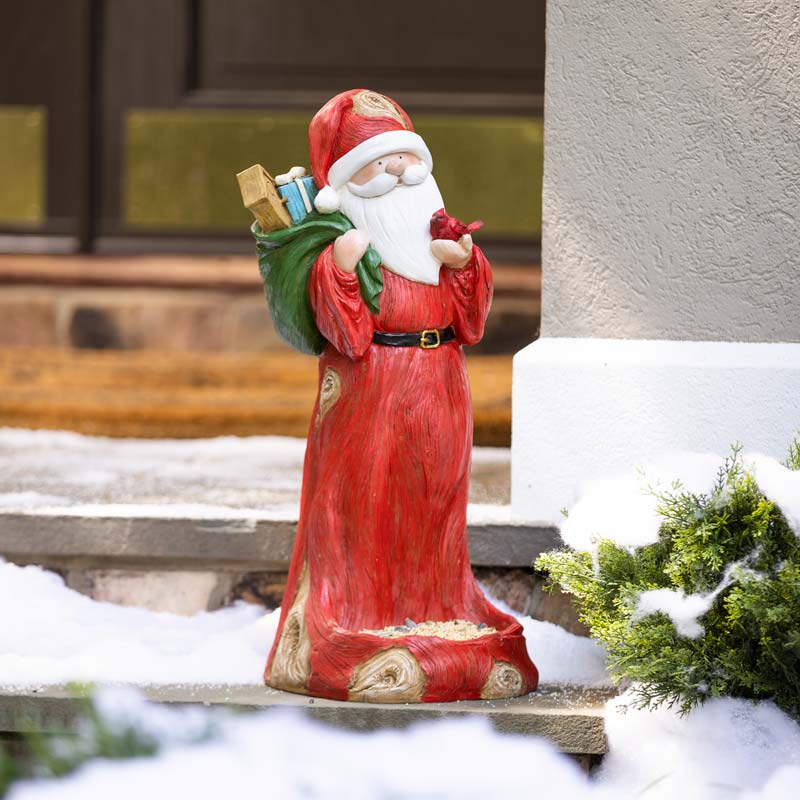 All-Weather Santa Bird Feeder Statue