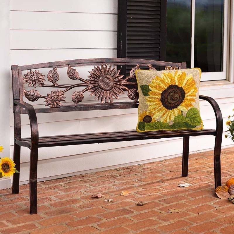 Sunflower Metal Garden Bench