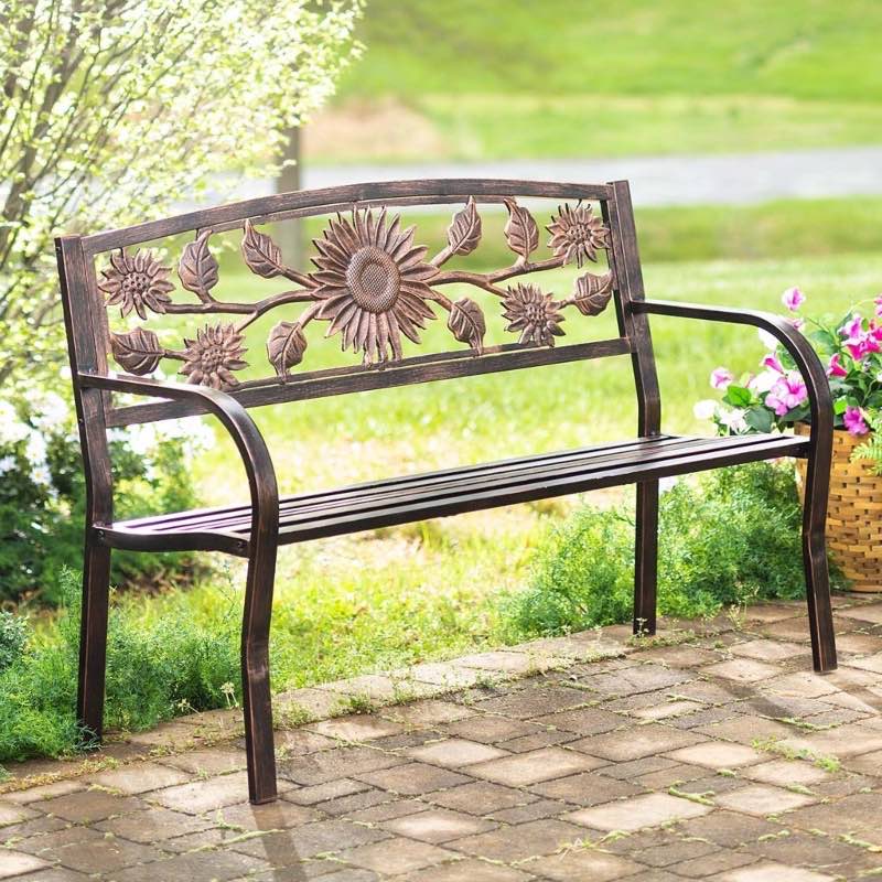 Sunflower Metal Garden Bench