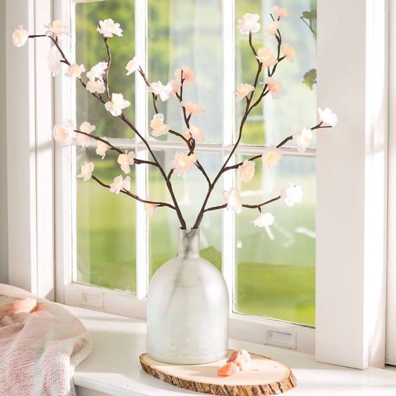 Indoor/Outdoor Lighted Cherry Tree Branches, Set of 2