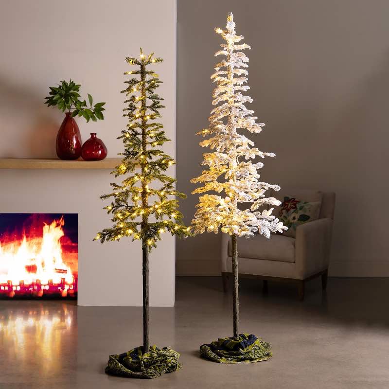 6' Lighted Indoor/Outdoor Alpine Tree