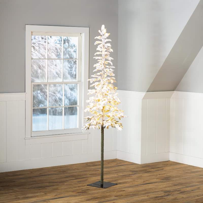 7' Lighted Indoor/Outdoor Alpine Tree