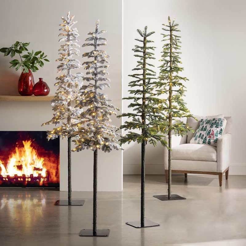 7' Lighted Indoor/Outdoor Alpine Tree