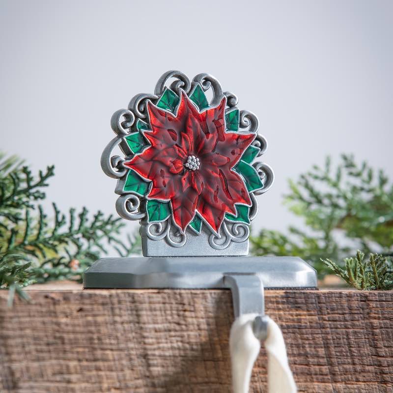 Poinsettia Christmas Stocking Hanger