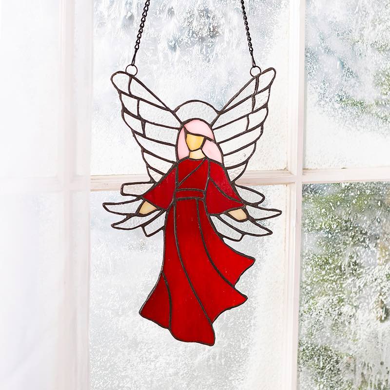 Stained Glass Angel (Red)