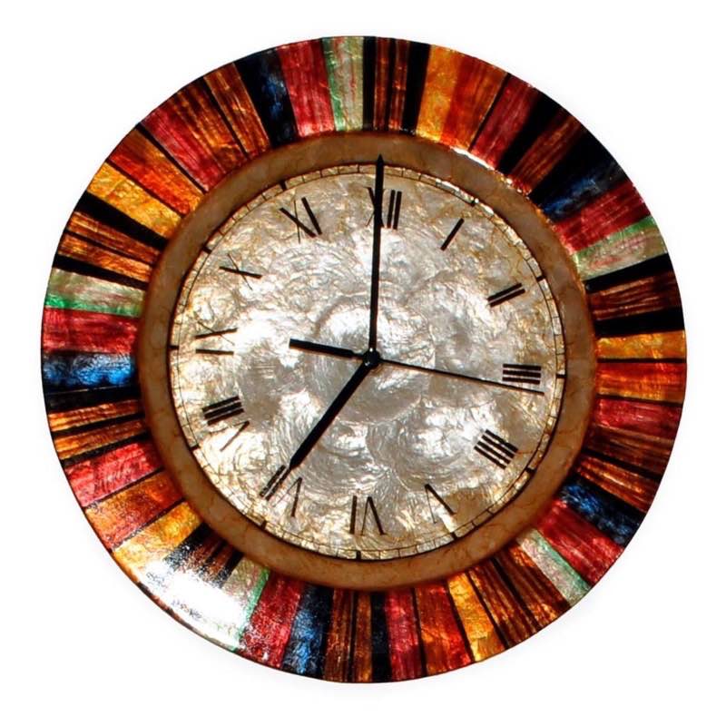 Multi-Color Capiz Wall Clock