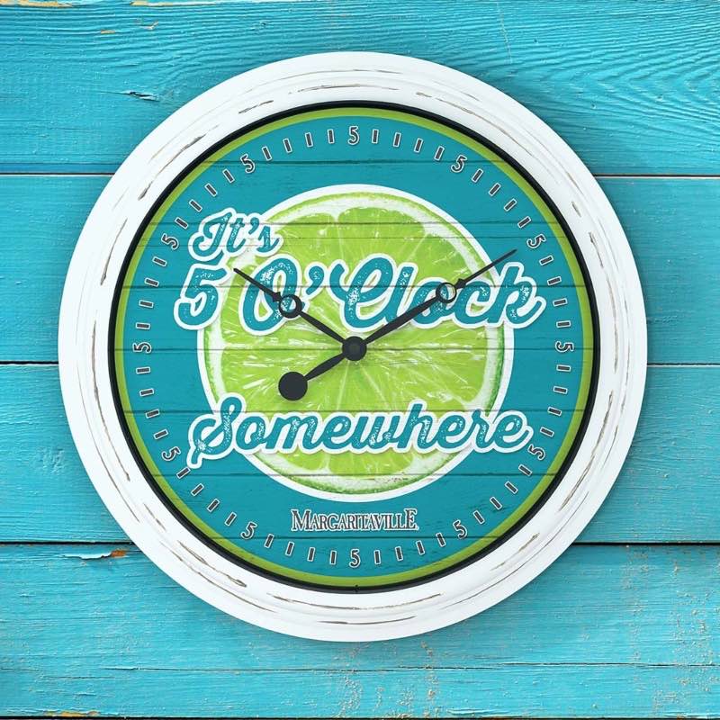 Margaritaville-5 O'Clock Somewhere Indoor/Outdoor Analog Wall Clock